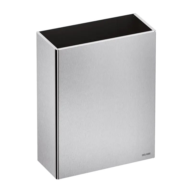 Poubelle rectangle murale 25L Inox 304 satiné 510461S DELABIE
